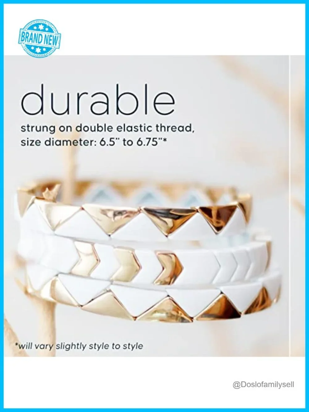Tile Bead Stackable Bracelet, Enamel Bangle, Gold Bracelet, Women's